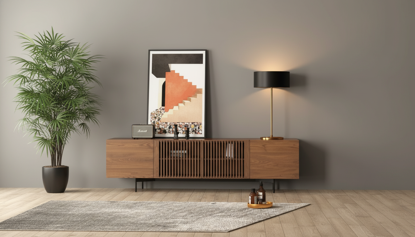 2m Modern Chic Lowboard TV Stand: Clean, Wide & Calm