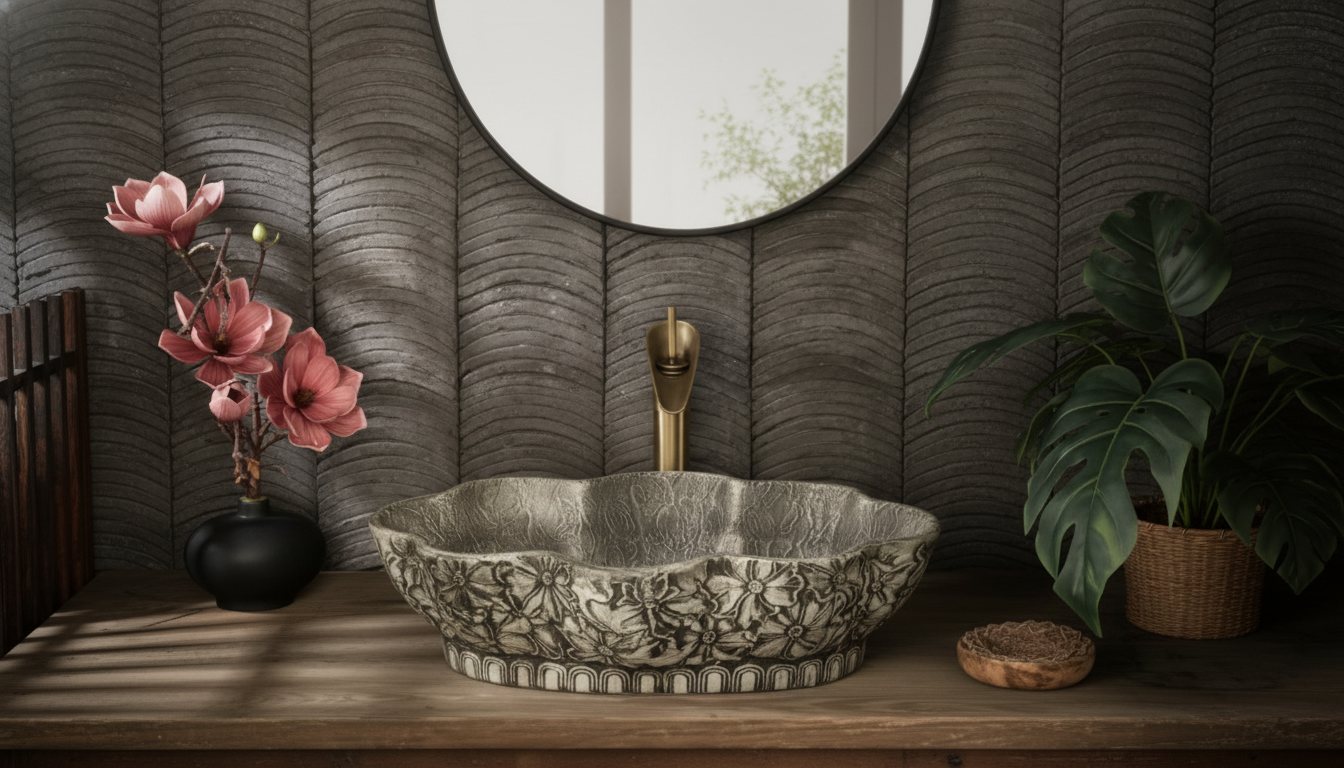 Antique Oval Ceramic Vessel Sink: Deep Basin for Baths