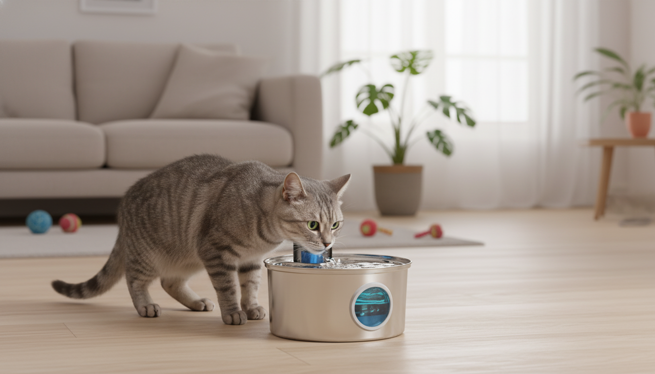 Cordless 3L Stainless Pet Fountain: Quiet, Battery Powered