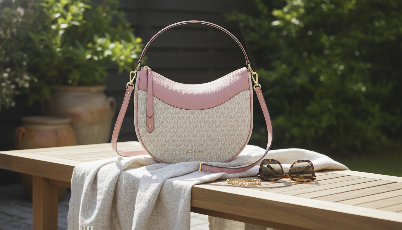 Michael Kors Dover Moon Crossbody: Powder Blush Multi
