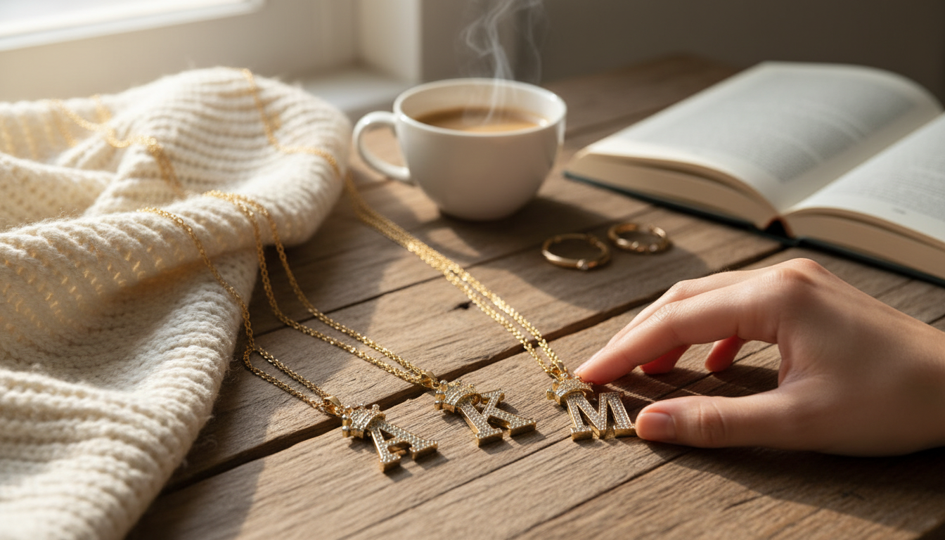Crown Initial Necklace with Zircon Shine (Unisex Guide)