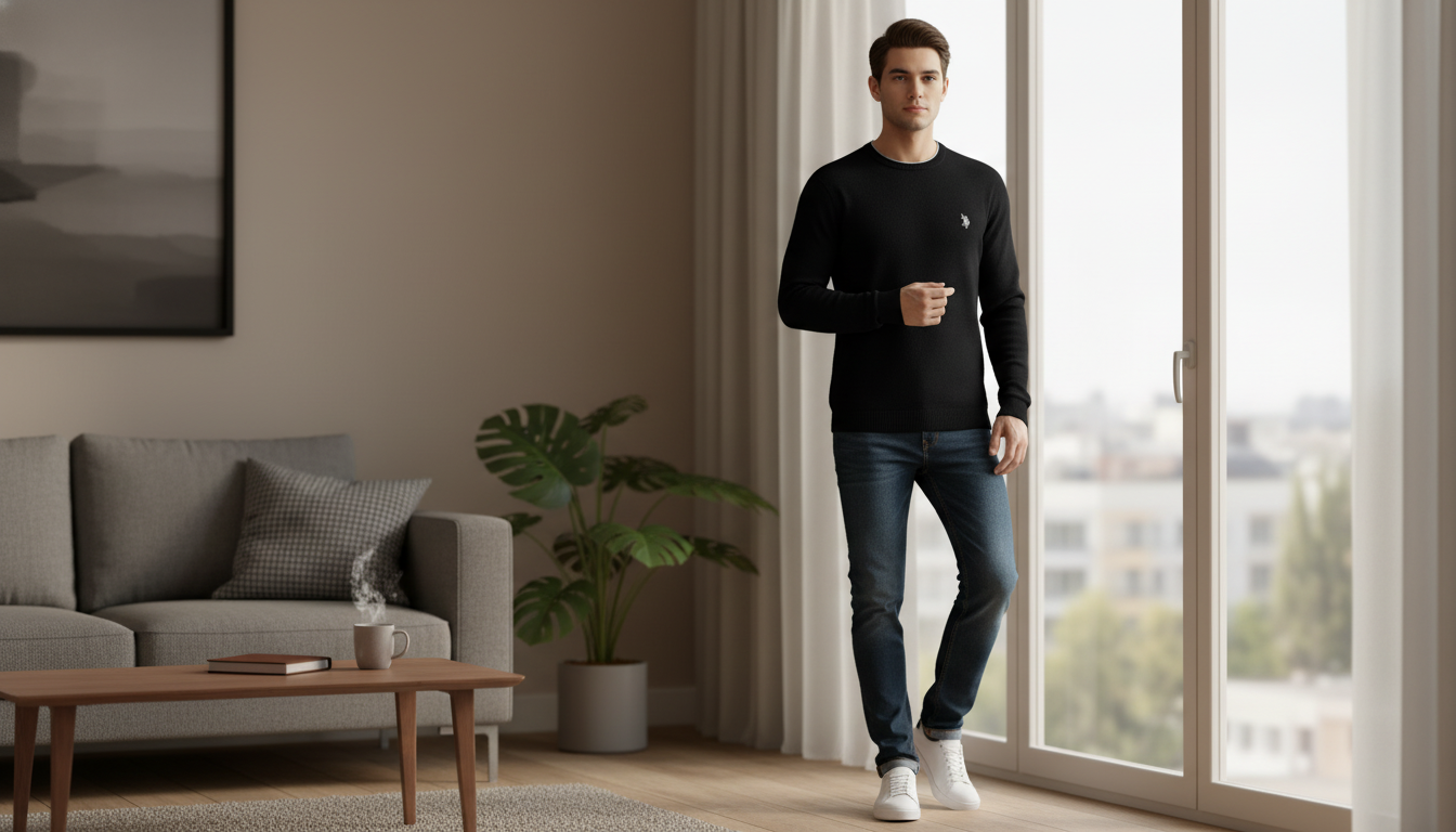 U.S. Polo Assn. Men’s Round Neck Knitwear: Fit & Styling
